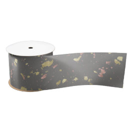 Matte Gold und Rose Gold Flakes Dunkelgrau Satinband