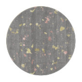 Matte Gold und Rose Gold Flakes Dunkelgrau Schneidebrett (Vorderseite)