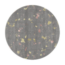 Matte Gold und Rose Gold Flakes Dunkelgrau Schneidebrett