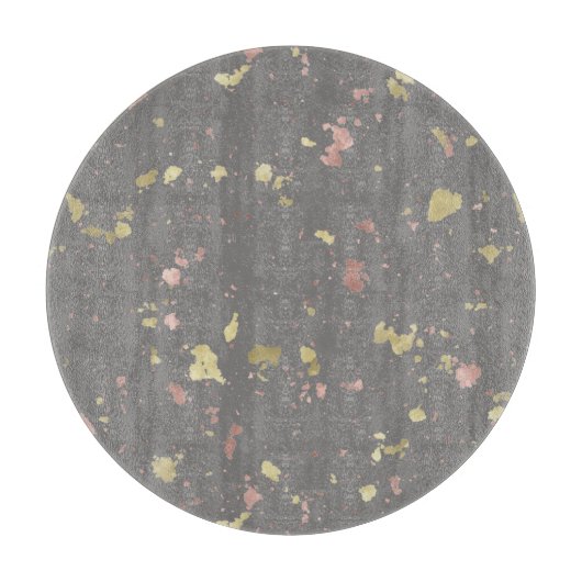 Matte Gold und Rose Gold Flakes Dunkelgrau Schneidebrett (Vorderseite)