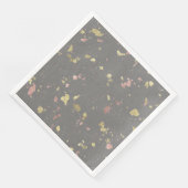 Matte Gold und Rose Gold Flakes Dunkelgrau Serviette (Ecke)