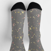 Matte Gold und Rose Gold Flakes Dunkelgrau Socken (Oben)