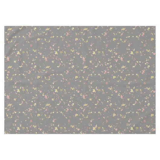 Matte Gold und Rose Gold Flakes Dunkelgrau Tischdecke (Vorderseite (Horizontal))