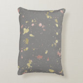 Matte Gold und Rose Gold Flakes Warmes Dunkles Gra Dekokissen (Rückseite(Vertikal))