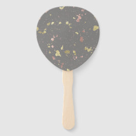 Matte Gold und Rose Gold Flakes Warmes Dunkles Gra Fächer