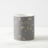 Matte Gold und Rose Gold Flakes Warmes Dunkles Gra Kaffeetasse (Mittel)