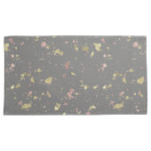 Matte Gold und Rose Gold Flakes Warmes Dunkles Gra Kissenbezug (Vorderseite-Rechts)