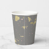 Matte Gold und Rose Gold Flakes Warmes Dunkles Gra Pappbecher (Rechts)