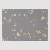Matte Gold und Rose Gold Flakes Warmes Dunkles Gra Seidenpapier (Vorderseite)