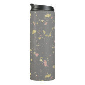 Matte Gold und Rose Gold Flakes Warmes Dunkles Gra Thermosbecher (Nach rechts gedreht)