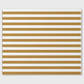 Matte Gold und Weiß Streifen Geschenkpapier (Flach)