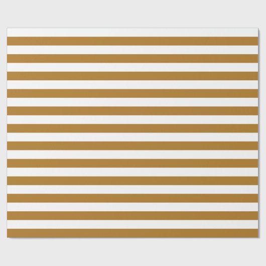 Matte Gold und Weiß Streifen Geschenkpapier (Flach)
