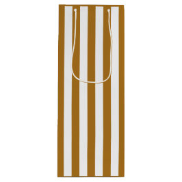 Matte Gold und Weiß Streifen Geschenktüte Für Weinflaschen