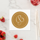 Matte Gold/White Dot Monogramm Serviette (Beispiel)