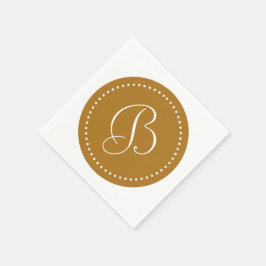 Matte Gold/White Dot Monogramm Serviette