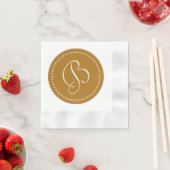 Matte Gold/White Dot Monogramm Serviette (Beispiel)