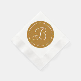 Matte Gold/White Dot Monogramm Serviette