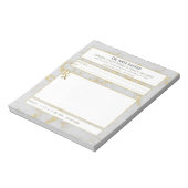 Matte Gold White Grey Marble Doctor Prescription Notizblock (Rotiert)