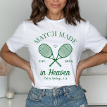 Matte made in Heaven Bachelorette T-Shirt<br><div class="desc">Niedliches Tennis Party zum Thema Bachstrand! Teil einer ganzen Kollektion!</div>