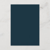 Matte Monogramm Minimal QR-Code Hochzeit Navy Blau Begleitkarte (Rückseite)