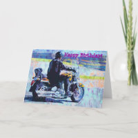 "Matte" Motorrad Biker Geburtstagskarte