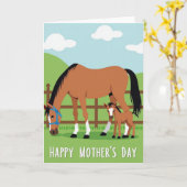 Matte Mutter und Fohlen Karte (Gelbe Blume)