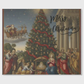 Matte Nativity Santa Christmas Wrapping Paper Geschenkpapier (Flach)