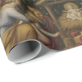 Matte Nativity Santa Christmas Wrapping Paper Geschenkpapier (Rolleneckpunkt)