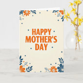 Matte Orange Celebration Card Karte (Gelbe Blume)