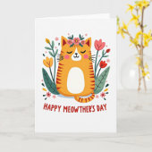 Matte Orange Kitty Liebeskarte Karte (Gelbe Blume)