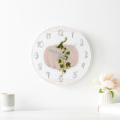 Matte Pink Blush Storybook Fairytale Pumpkin Large Große Wanduhr (Zuhause)