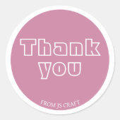 Matte Pink Business danke Runder Aufkleber (Vorderseite)