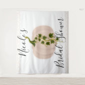 Matte Pink Pumpkin Fall Brautparty Hintergrund Wandteppich (Vorderseite)