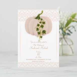 Matte Pink Pumpkin Storybook Hearts Hochzeit im He Einladung