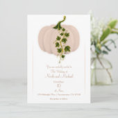 Matte Pink Pumpkin Storybook Hochzeit im Herbst Einladung (Stehend Vorderseite)