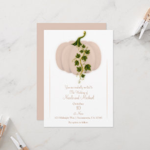Matte Pink Pumpkin Storybook Hochzeit im Herbst Einladung