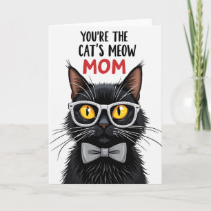 Matte schwarze Katzen-Mutter-Karte Karte