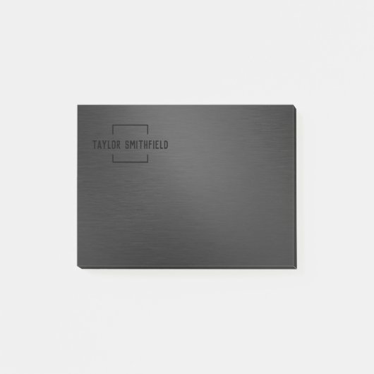 Matte Schwarze Metalle Post-it Klebezettel (Vorderseite)