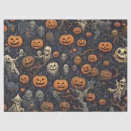 Matte Spooky Pumpkins Ghosts Seidenpapier