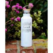 Matte Weiße Flasche mit schweißem Motiv