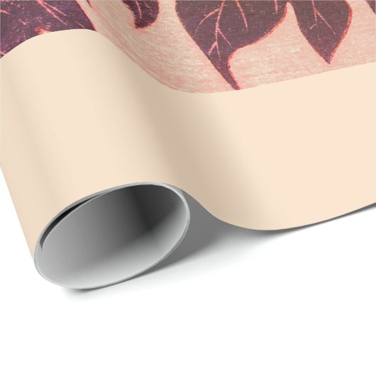 Matte Wrapping Paper Japanisch Holzblock-Pflaumen Geschenkpapier (Rolleneckpunkt)