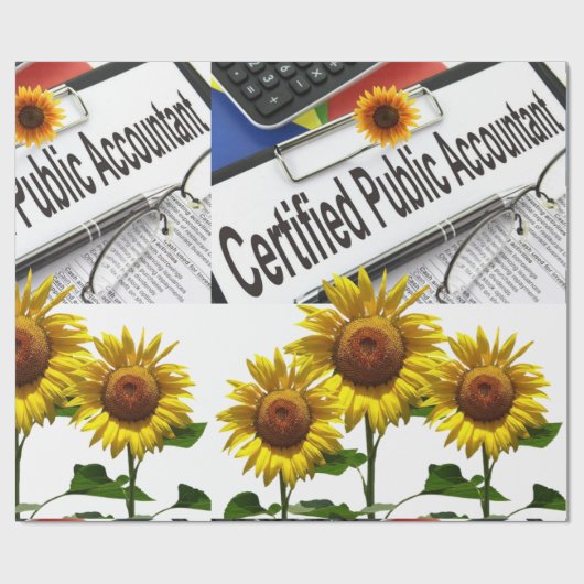 Matte Wrapping Paper von Sunflower Accountant Geschenkpapier (Flach)