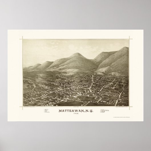 Matteawan, NY Panoramic Map - 1886 Poster (Vorne)