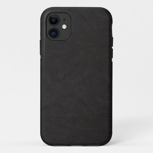 Mattedesign aus schwarzem Leder Case-Mate iPhone Hülle (Rückseite)