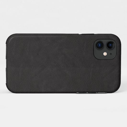 Mattedesign aus schwarzem Leder Case-Mate iPhone Hülle (Rückseite (Horizontal))