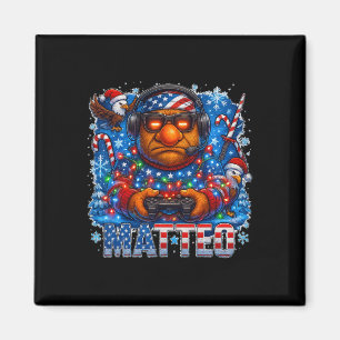 Matteo Meme Italien Brainrot Weihnachten USA-Flagg Magnet