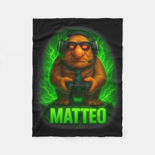 Matteo Meme italienischer Brainrot Kobold Krawatte Fleecedecke (Vorderseite)