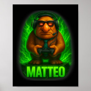 Matteo Meme italienischer Brainrot Kobold Krawatte Poster