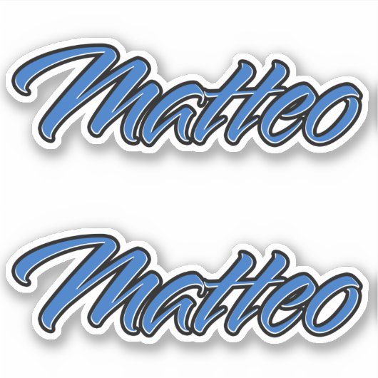 Matteo Name blue Aufkleber Sticker Stickerset (Vorderseite)