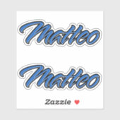 Matteo Name blue Aufkleber Sticker Stickerset (Blatt)